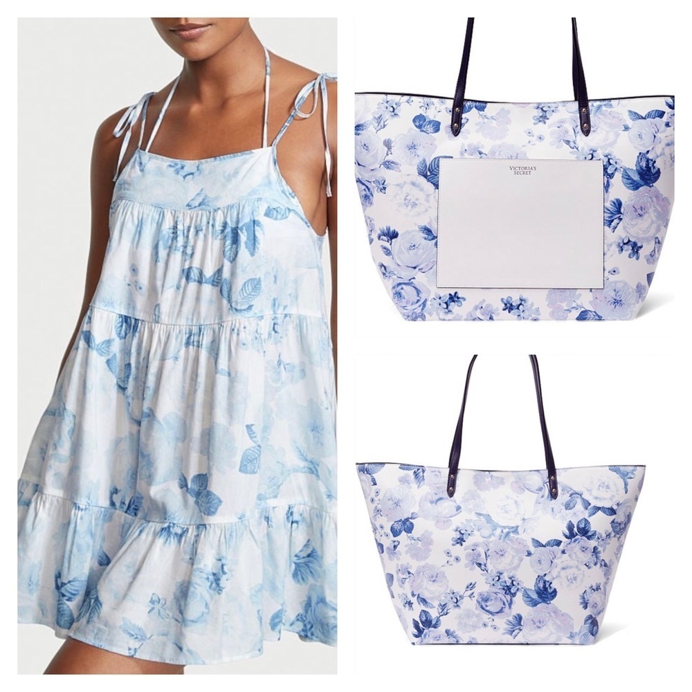 VICTORIA'S SECRET SWIM
Mini Dress Cover-Up & Floral Tote